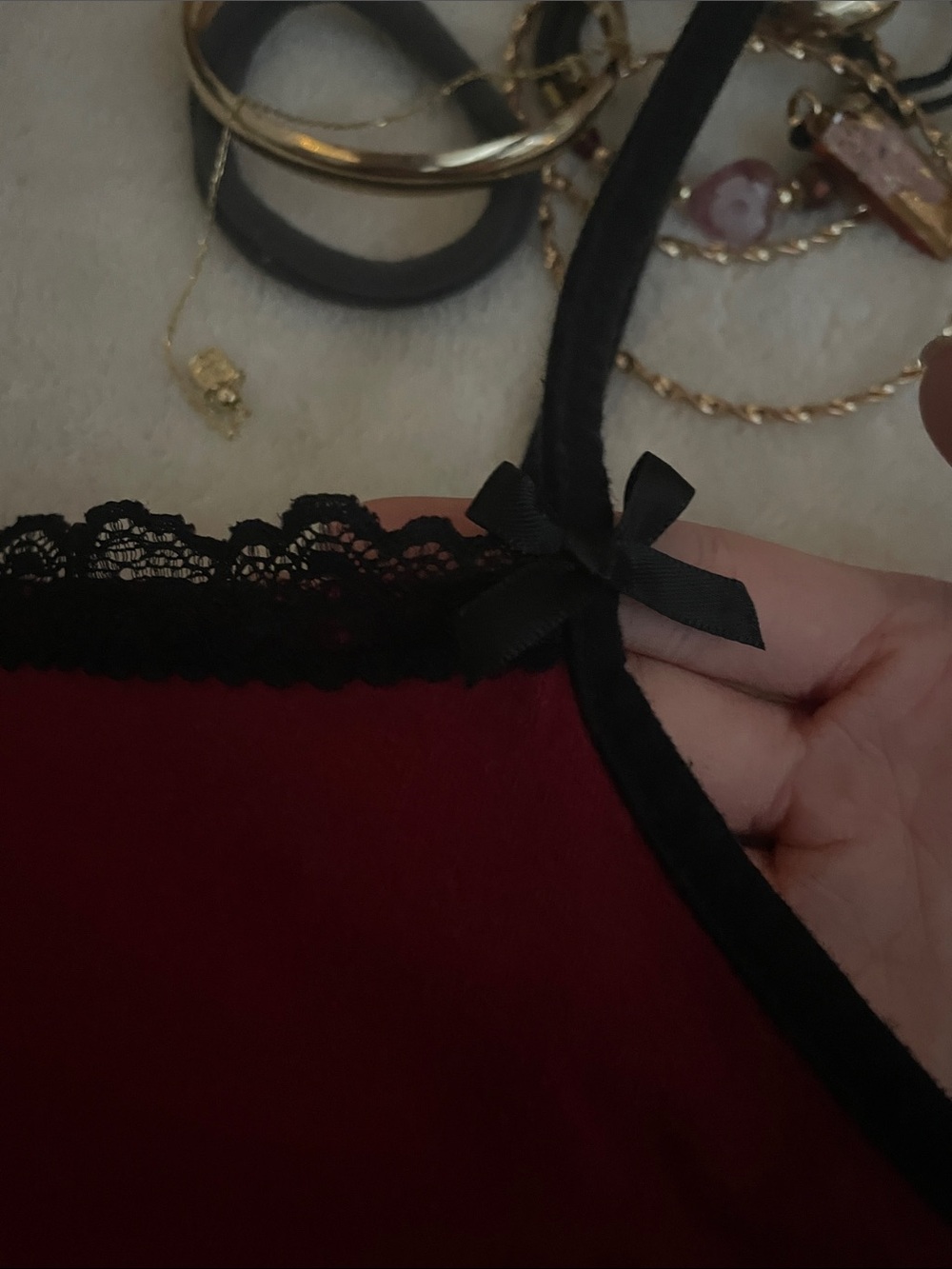ROMWE Burgundy Crop Cami with Black Cat Embroidery - Picture 2 of 7